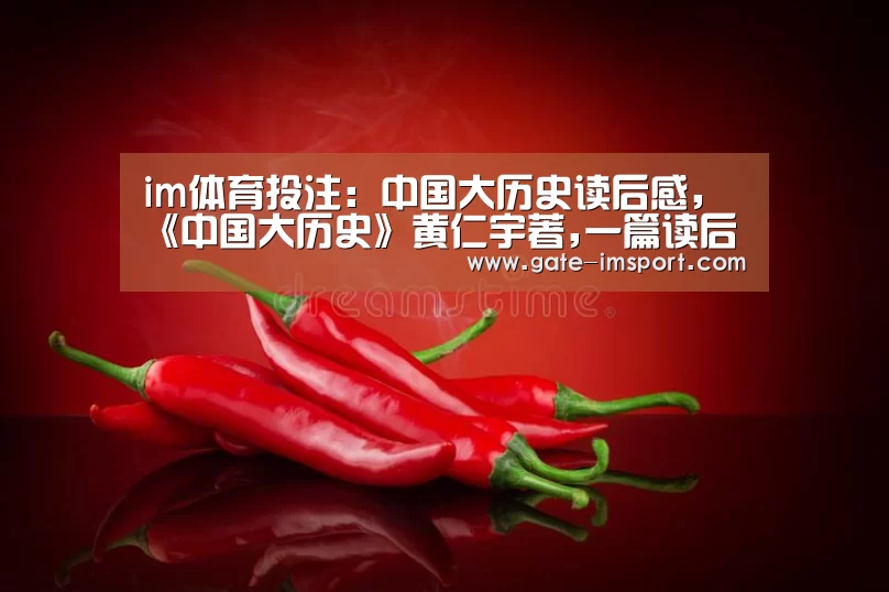 im体育投注:中国大历史读后感,《中国大历史》黄仁宇著,一篇读后感,八百字左右(图2) im体育官网